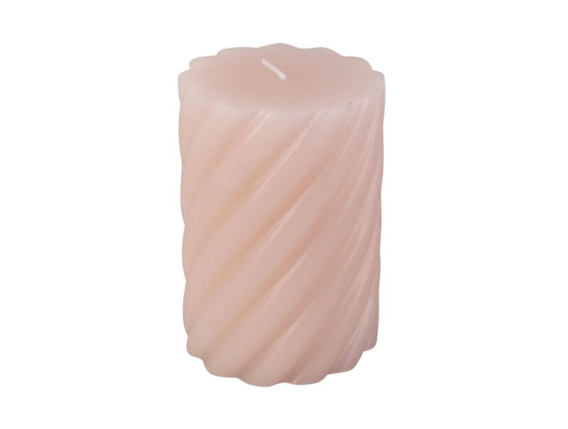 Pt Stomp kaars Swirl soft pink -Medium 10 x 7 cm