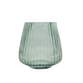 Point-Virgule vaas uit glas groen D 17.7 cm H 18 cm