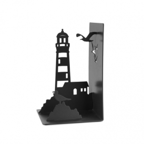 Balvi boekensteun Lighthouse zwart metaal