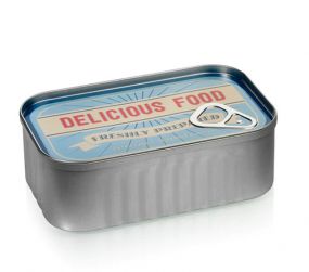 Bitten lunchbox Tinned Delicious Food blauw