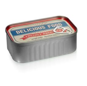 Bitten lunchbox Tinned Delicious Food red