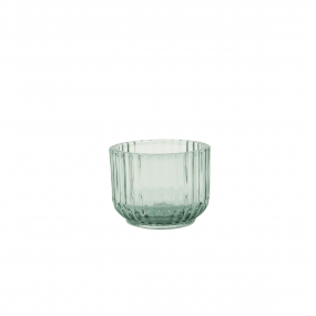 Point-Virgule theelichthouder uit glas groen D 10.5 cm H 7.7 cm