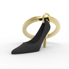 Metalmorphose sleutelhanger High Heel design zwart goud