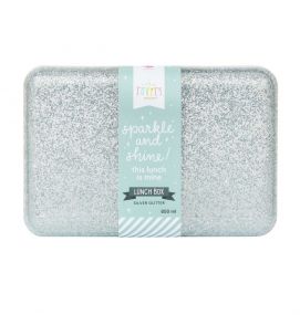 A Little Lovely Company Lunch box Glitter zilver vooraanzicht
