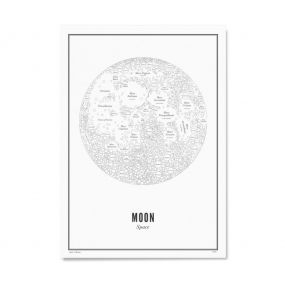 Wijck print Maan wit A3 30 x 40 cm