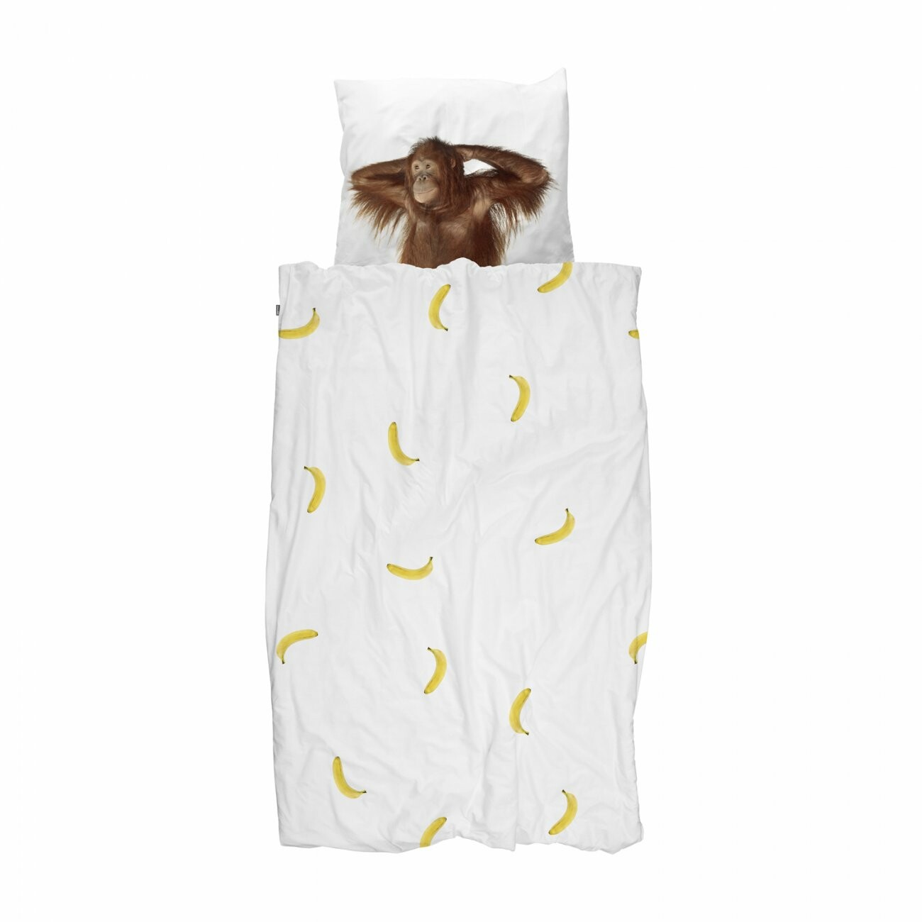 SNURK Banana Monkey dekbedovertrek 100% percaline katoen Lits-jumeaux (240x200/220 cm + 2 slopen) Wit online kopen